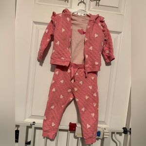 Carter's Pink Heart Quilted Set